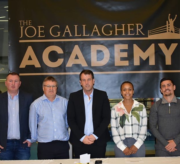 Panel for Announcing Joe Gallagher's Boxing Academy; featuring Gallagher, Anthony Crolla, Tasha Jonas, and FYZ's CEO Richard Marsh
